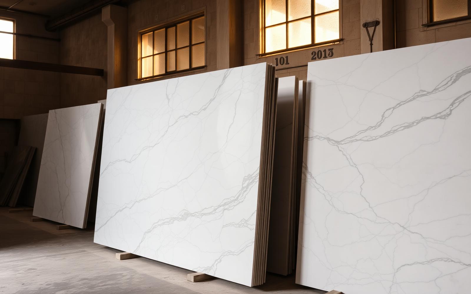 Greek marble workshop with premium natural stone slabs