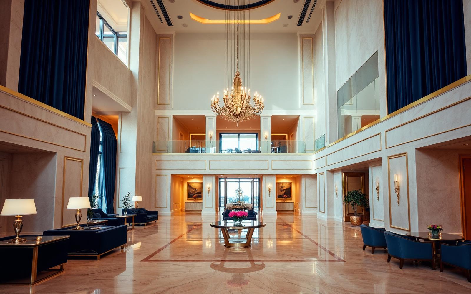 High-end hotel lobby interior